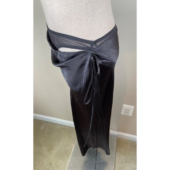 Christopher Esber Cowl Lingerie Silk Charcoal Black Maxi Skirt Size 4 - Picture 5 of 8